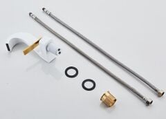 Gold Beyaz Güverte Monte Tek Delik Şelale Havza Banyo Lavabo Musluğu Sıcak ve Soğuk