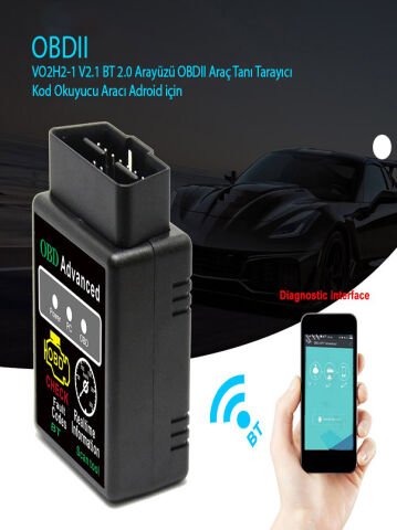 OBD V2.1 Bluetooth ios Anroid ELM327 V02H2-1 V2.1 Mini OBD2 Kod Okuyucu OBD Arıza Tespit Cihazı