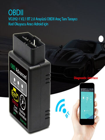 OBD V2.1 Bluetooth ios Anroid ELM327 V02H2-1 V2.1 Mini OBD2 Kod Okuyucu OBD Arıza Tespit Cihazı