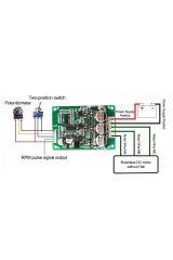 DC 12V 36V 15A 500W Fırçasız Motor Sürücü Soğutucu Pwm Bldc Hız Kontrol Kartı İleri Geri Yön