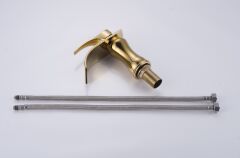 Anunnaki Gold Altın Dore Şelale Modern Tezgah Üstü Banyo Lavabo Bataryası