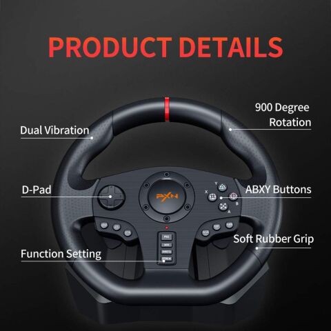 Anunnaki Pxn V900 Direksiyon Seti Çift Motorlu Titreşim Özelliği Kolay Sabitlenir Uzun Ömürlü Xbox Pc PS Uyumlu Set