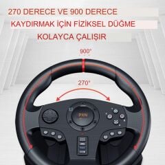 Anunnaki Pxn V900 Direksiyon Seti Çift Motorlu Titreşim Özelliği Kolay Sabitlenir Uzun Ömürlü Xbox Pc PS Uyumlu Set