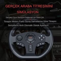 Anunnaki Pxn V900 Direksiyon Seti Çift Motorlu Titreşim Özelliği Kolay Sabitlenir Uzun Ömürlü Xbox Pc PS Uyumlu Set