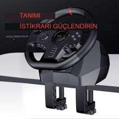 Anunnaki Pxn V900 Direksiyon Seti Çift Motorlu Titreşim Özelliği Kolay Sabitlenir Uzun Ömürlü Xbox Pc PS Uyumlu Set