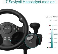Anunnaki Doyo R270 Direksiyon Seti Çift Motorlu Titreşim Özelliği Kolay Sabitlenir Uzun Ömürlü Xbox Pc PS Uyumlu Set Gerçekçi Oyun Deneyimi