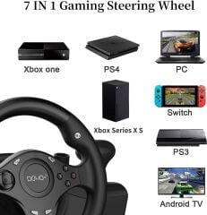 Anunnaki Doyo R270 Direksiyon Seti Çift Motorlu Titreşim Özelliği Kolay Sabitlenir Uzun Ömürlü Xbox Pc PS Uyumlu Set Gerçekçi Oyun Deneyimi