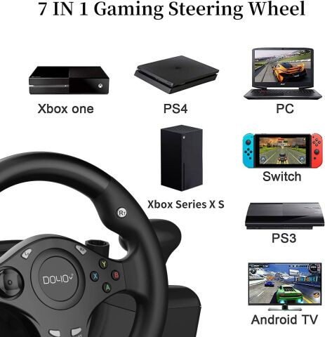 Anunnaki Doyo R270 Direksiyon Seti Çift Motorlu Titreşim Özelliği Kolay Sabitlenir Uzun Ömürlü Xbox Pc PS Uyumlu Set Gerçekçi Oyun Deneyimi