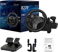 Anunnaki Doyo R270 Direksiyon Seti Çift Motorlu Titreşim Özelliği Kolay Sabitlenir Uzun Ömürlü Xbox Pc PS Uyumlu Set Gerçekçi Oyun Deneyimi