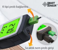 Smart Sensor AS847 Problu Sıcaklık ve Nem Ölçer