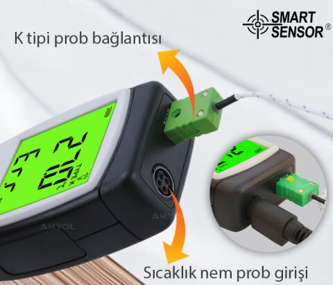 Smart Sensor AS847 Problu Sıcaklık ve Nem Ölçer