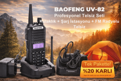 Baofeng Uv-82 Dual Band Telsiz + Şarj İstasyonu + Kulaklık Hediye