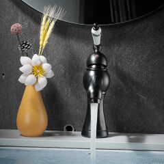 Retro Tezgah Üstü Lavabo Bataryası Antika Siyah Musluk Batarya
