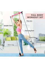 Direnç Lastiği Barlı Direnç Bandı 92cm Yoga Pilates Barı Siyah