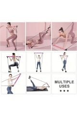 Direnç Lastiği Barlı Direnç Bandı 92cm Yoga Pilates Barı Siyah