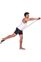 Direnç Lastiği Barlı Direnç Bandı 92cm Yoga Pilates Barı Siyah