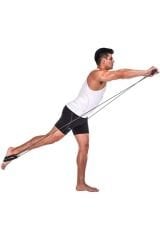 Direnç Lastiği Barlı Direnç Bandı 92cm Yoga Pilates Barı Siyah