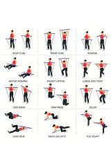 Direnç Lastiği Barlı Direnç Bandı 92cm Yoga Pilates Barı Mor