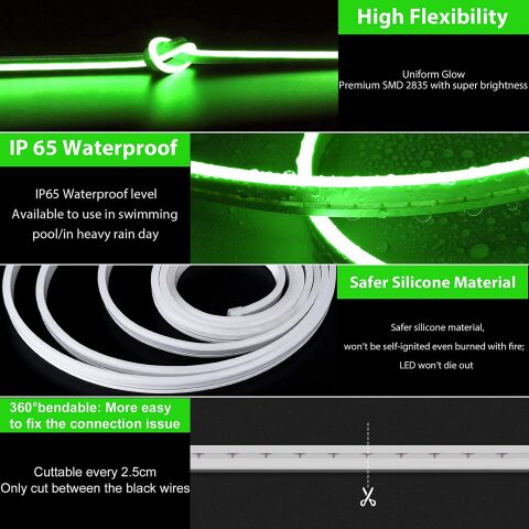 Anunnaki NEON LED ŞERİT YEŞİL 5 METRE 12 VOLT LED
