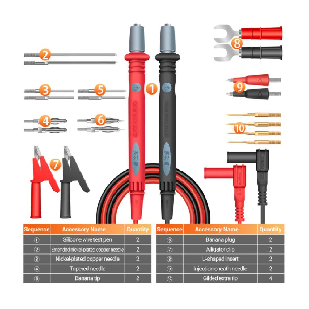 ANENG PT1028 1000V 22In 1 Çok Fonksiyonlu Multimetre Kombinasyon Test Kablosu