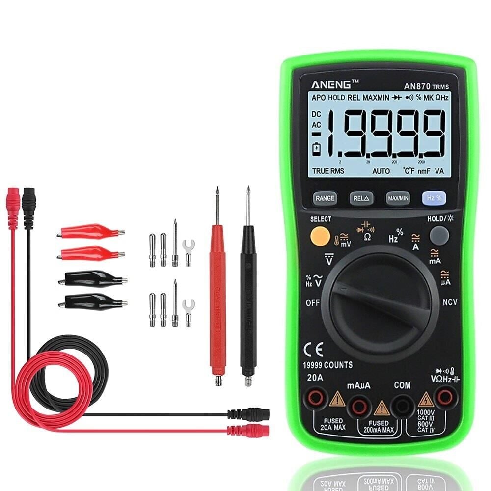 ANENG AN870 Akıllı El Dijital Multimetre LCD Ekran Transistör Test Cihazı Voltimetro Kapasite Ölçer