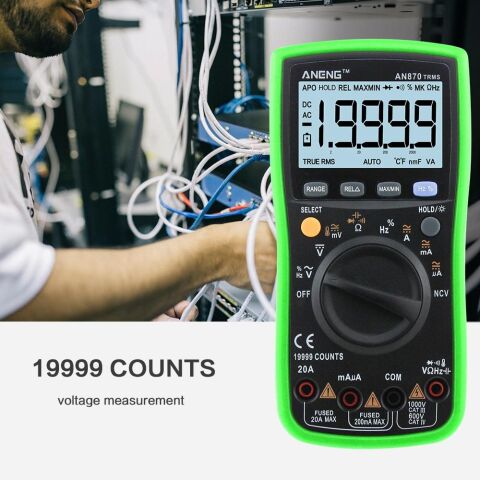 ANENG AN870 Akıllı El Dijital Multimetre LCD Ekran Transistör Test Cihazı Voltimetro Kapasite Ölçer