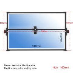 NEJE Master 2s Max 80w Gravür CNC Lazer Kesim Ve Oyma Makinesi 810x460mm