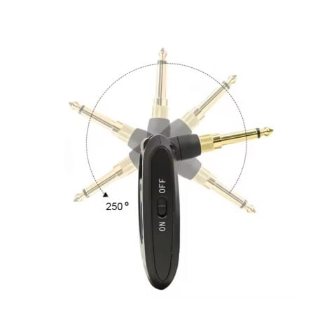 Anunnaki A10 Kablosuz Gitar Vericisi 2.4GHz 6,35mm ve 3,5mm Jak, 250 Derece Döner Fiş