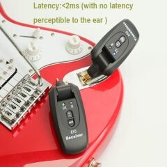 Anunnaki A10 Kablosuz Gitar Vericisi 2.4GHz 6,35mm ve 3,5mm Jak, 250 Derece Döner Fiş
