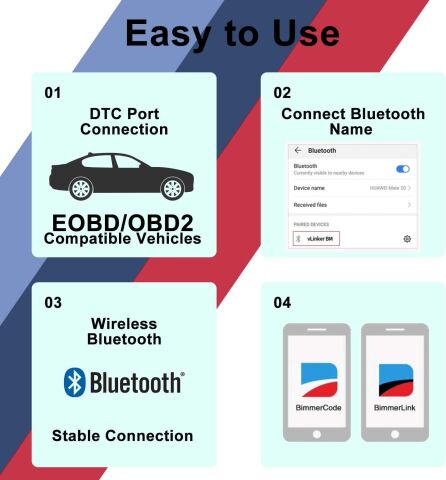 Soylu Elektronik BMW Uyumlu Arıza Tespit Cihazı Vlinker BM+ V2.2 Bt4.0 Bimmercode IOS Android