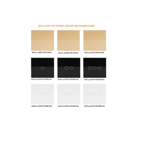 ALFA 1xTouch Gold Kristal Led Panel Tek Tuşlu Dokunmatik Duvar Işık Anahtarı Komütatör