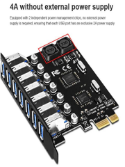 Pci-E Express 7 Port USB 3.0 Hub Çoklayıcı Çoğaltıcı Çevirici