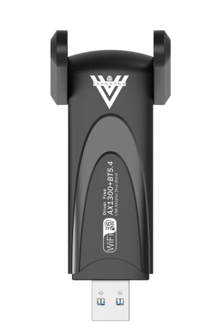1300 Mbps Usb WiFi 6 Adaptör 2.4G+5G ve Bluetooth 5.4 Tak Çalıştır Çift Antenli Wifi Dongle