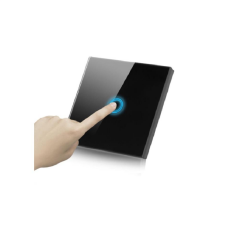 ALFA 1xTouch Siyah Kristal Led Panel Tek Tuşlu Dokunmatik Duvar Işık Anahtarı Komütatör