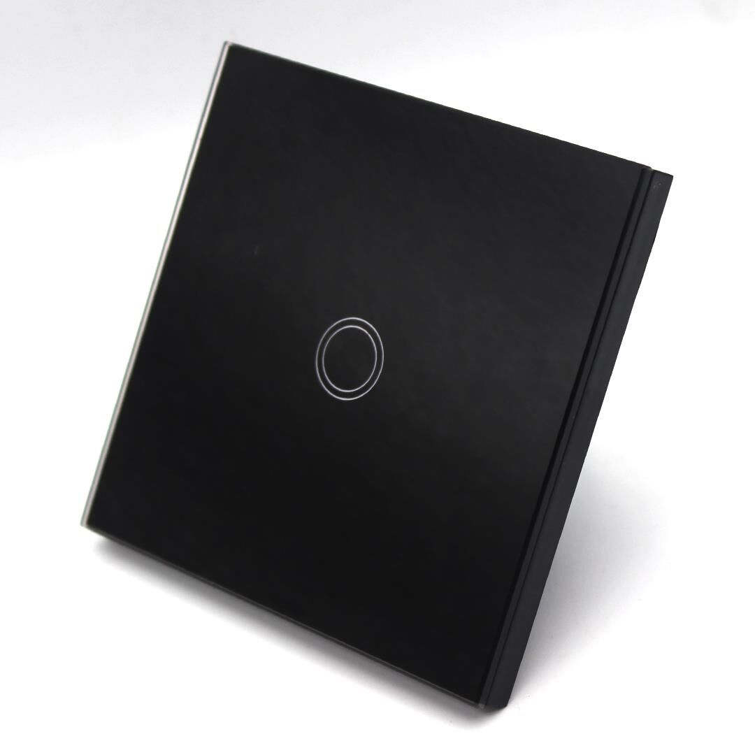 ALFA 1xTouch Siyah Kristal Led Panel Tek Tuşlu Dokunmatik Duvar Işık Anahtarı Komütatör
