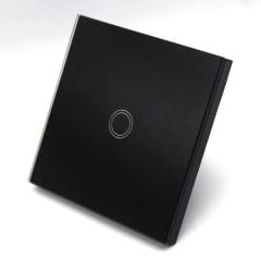 ALFA 1xTouch Siyah Kristal Led Panel Tek Tuşlu Dokunmatik Duvar Işık Anahtarı Komütatör