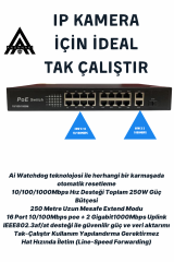 Anunnaki 10316KE 16+2+1 Port Gigabit Poe Switch 16FE+2GE+1SFP IP Kamera Network Poe Gigabit Switch
