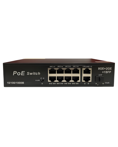 Anunnaki 3038GE 8 Port Gigabit PoE Switch 22Gbps, 120W Güç 2 Uplink+SFP AI Watchdog VLAN