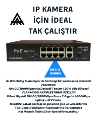 Anunnaki 3038GE 8 Port Gigabit PoE Switch 22Gbps, 120W Güç 2 Uplink+SFP AI Watchdog VLAN