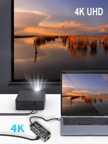 HC-87 Type-c to usb PD 100Watt RJ45 Ethernet USB Çoklayıcı Çevirici USB AUX Mikro Macbook Uyumlu