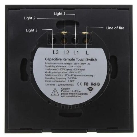 ALFA Wifi3xTouch Beyaz Wifi Kristal Led Panel İki Tuşlu Dokunmatik Anahtar Duvar Işık Komütatör
