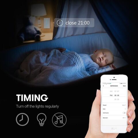 ALFA Wifi3xTouch Beyaz Wifi Kristal Led Panel İki Tuşlu Dokunmatik Anahtar Duvar Işık Komütatör