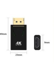 Displayport to Hdmi Mini Siyah 4k 30hz Dp to hdmı Kablo Displayport Çevirici Dönüştürücü