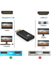 Displayport to Hdmi Mini Siyah 4k 30hz Dp to hdmı Kablo Displayport Çevirici Dönüştürücü