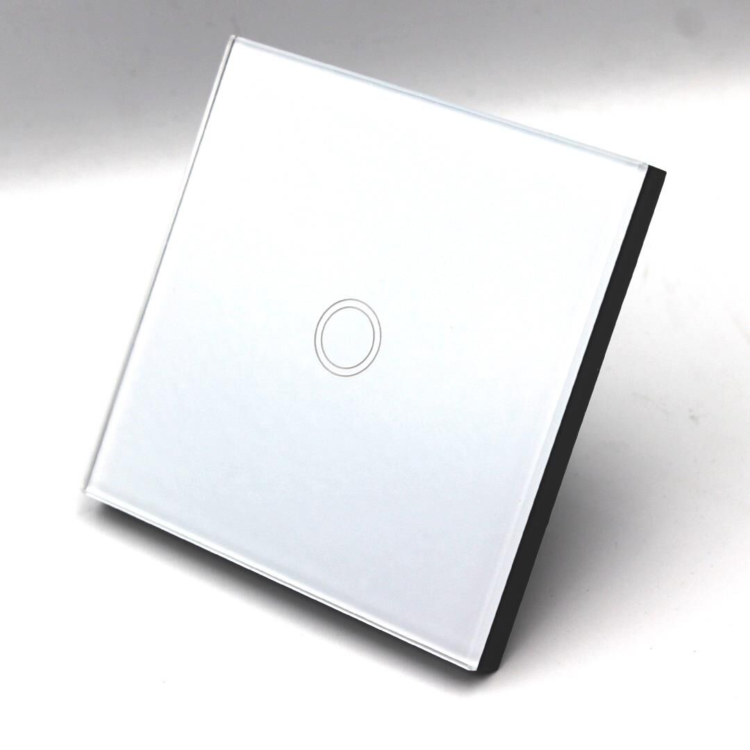 ALFA 1xTouch Kristal Led Panel Tek Tuşlu Dokunmatik Duvar Işık Anahtarı Komütatör Beyaz