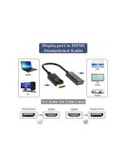 Mini Dısplayport'tan Hdmı'ya 4K Destekli Aktif Çevirici Dönüştürücü Adaptör Kablo