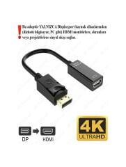 Mini Dısplayport'tan Hdmı'ya 4K Destekli Aktif Çevirici Dönüştürücü Adaptör Kablo