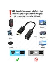 Mini Dısplayport'tan Hdmı'ya 4K Destekli Aktif Çevirici Dönüştürücü Adaptör Kablo