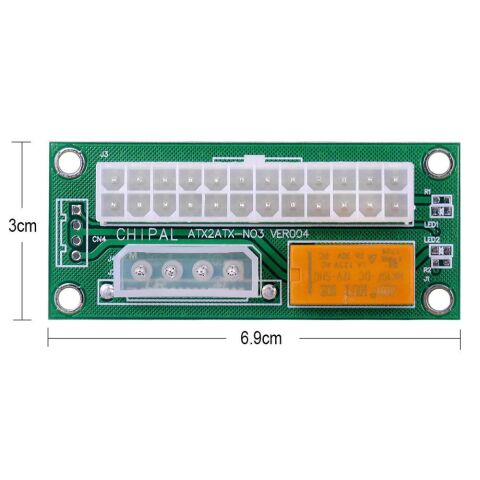 24 Pin to 4 Pin 2 ATX Güç Kaynağı Birleştirici