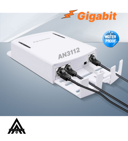Outdoor Dış Mekan PoE Extender 1x2 Çıkış Gigabit 25.5W IP Kamera AP PoE Repeater AN3112